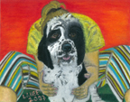 The shy Woman and her dog