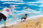 Playing Fetch at Dog Beach